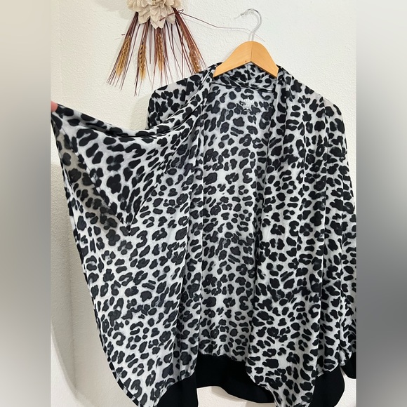 NY&CO Soho Animal Leopard Print Flyaway Jacket Size Medium NWT - Picture 3 of 8